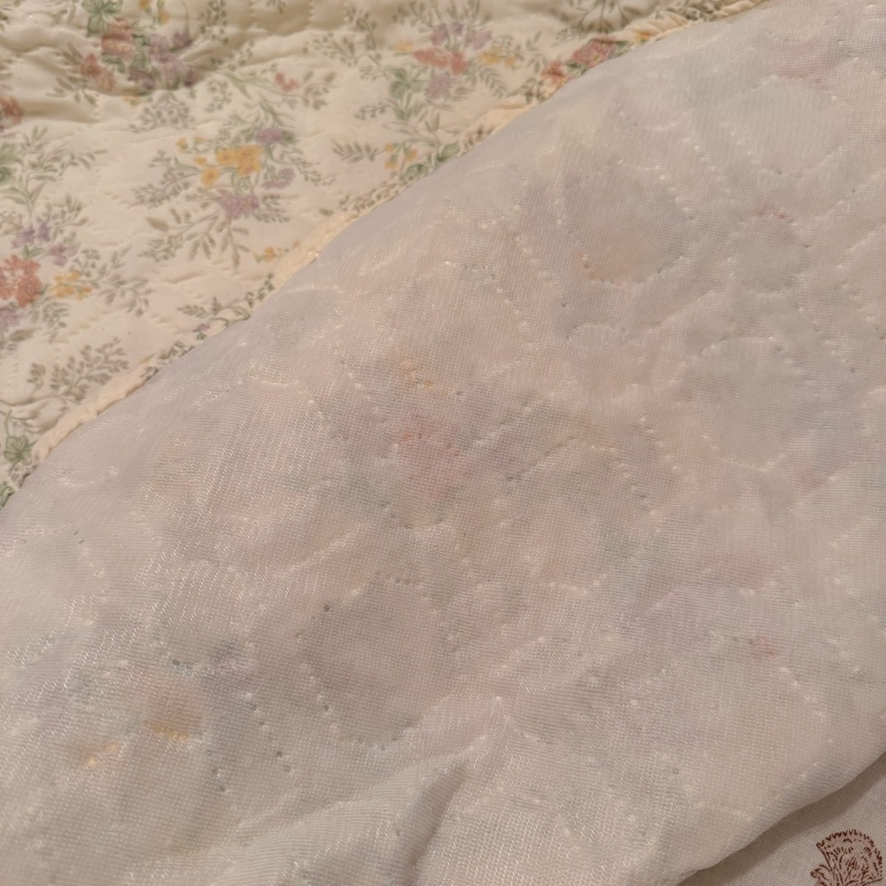 Vintage 60s 70s Cannon Floral Bedspread Floral ~ QUEEN - Picture 3 of 8